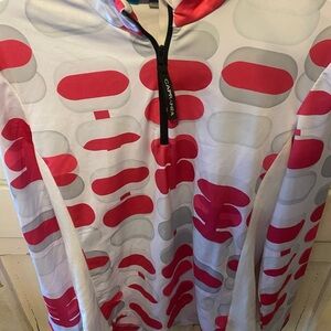 White & Red Quarter-Zip Performance Top